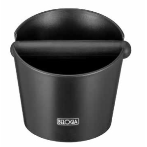 Δοχείο χτυπήματος καφέ Belogia Black με μαύρη ματ επιφάνεια για αφαίρεση υπολειμμάτων espresso